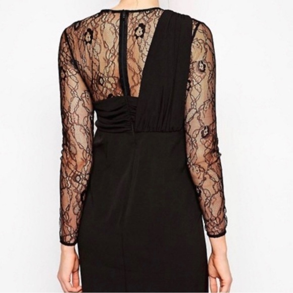 ASOS Maternity Drape Pencil Dress with Lace Panels size 4 - Picture 3 of 10